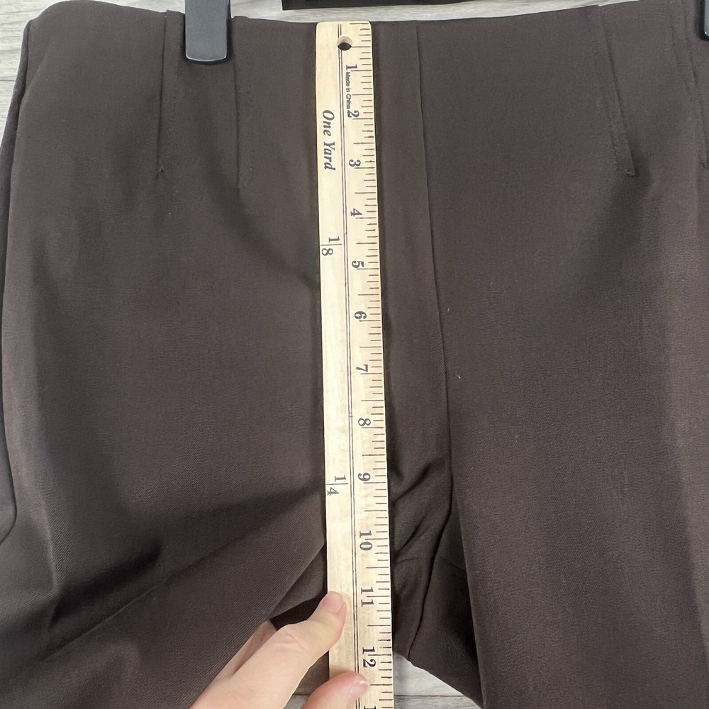 Talbots Dress Pants Womens 8 Brown Straight Stretch Career Business Pleated Corp - Picture 6 of 12